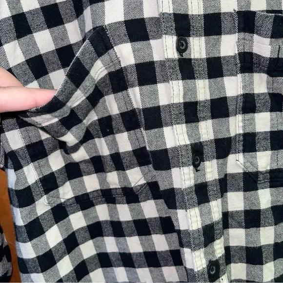 Carhartt Flannel Shirt Black White Mens Size Large Long Sleeve Rugged Flex - Picture 5 of 10